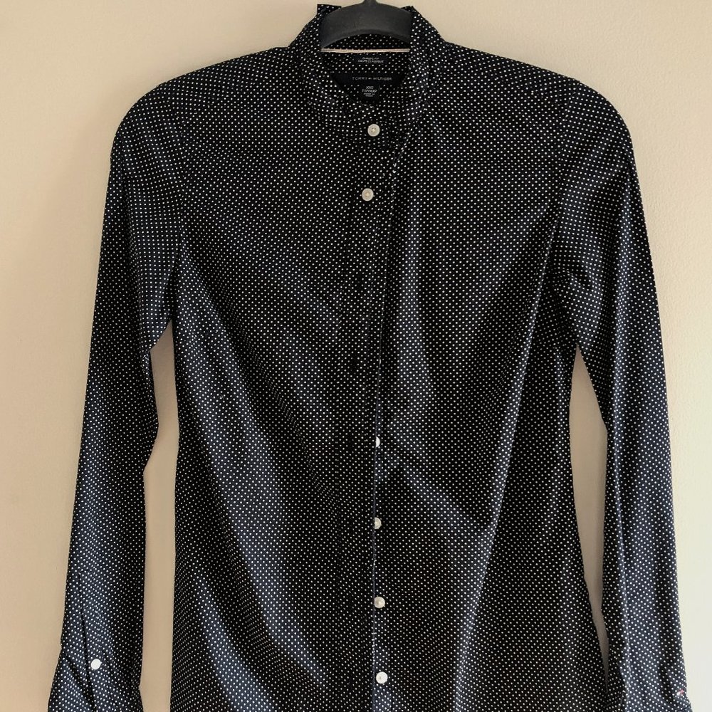[EUC] TOMMY HILFIGER Ruched collar button-down shirt